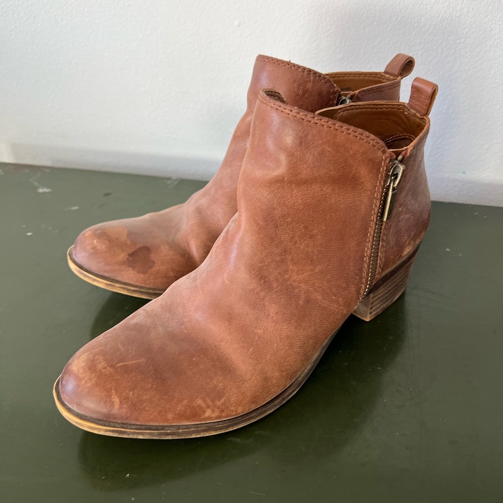 Luck Brand Leather Ankle Boots 8.5